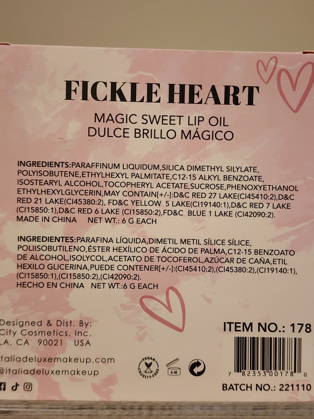 Italia Deluxe Fickle Heart Magic Sweet Lip Oil Set - Picture 3 of 3